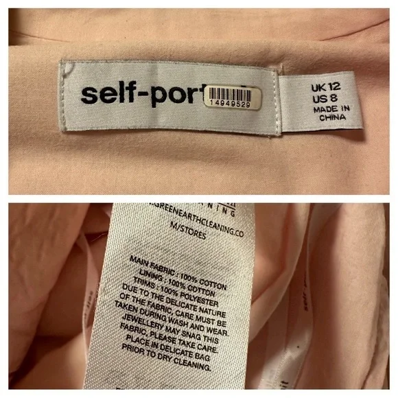 Self Portrait Pink Cutout Mini Lace Applique Trim Collared Mini Dress Mod - Picture 14 of 16